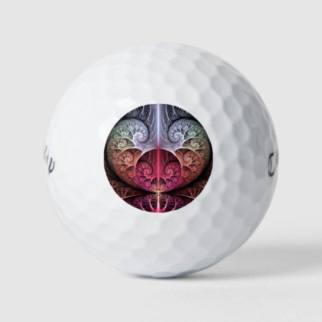 Herzschlag, Abstrakte surreale Fantasie Fraktal Ku Golfball (Vorderseite)