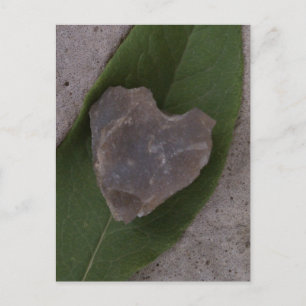 Herzschlag auf grünem Leaf Postkarte