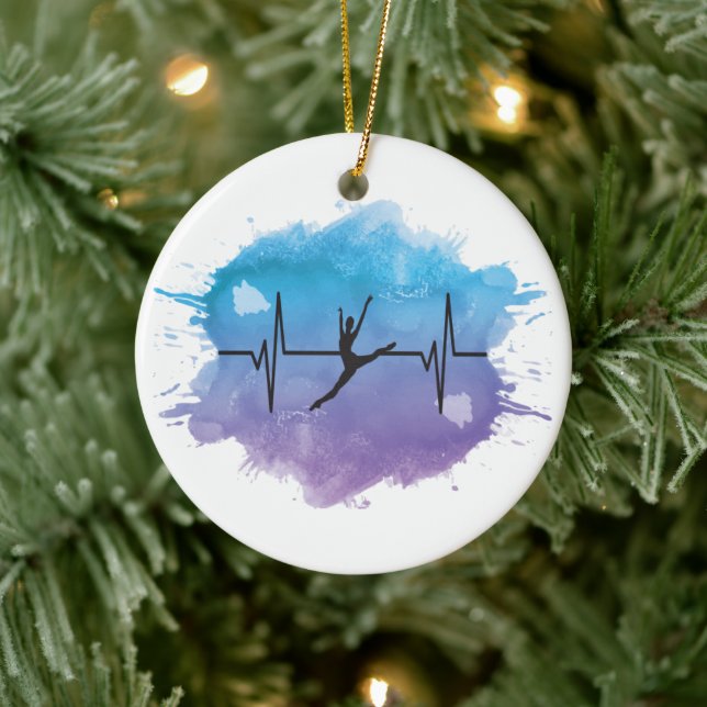 Herzschlag eines Tanzers Wasserfarbe Keramik Ornament (Baum)
