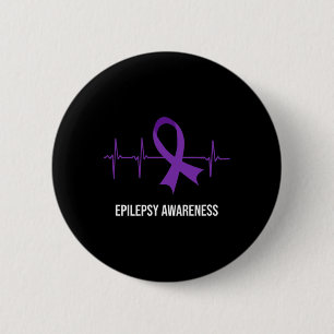 Herzschlag-EKG-Design Epilepsie-Bewusstsein Button