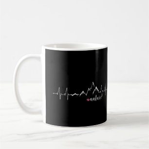 Herzschlag EKG Liebe zu Bergen und Natur Kaffeetasse