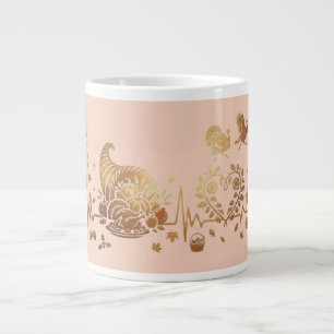 Herzschlag-Erntedankfest-Design Jumbo-Tasse