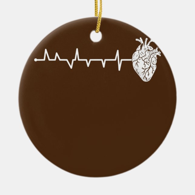 Herzschlag für die Herzkrankheit Keramik Ornament (Vorne)