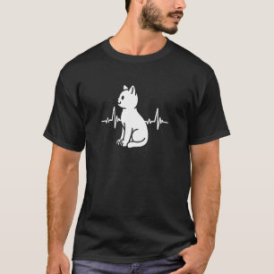 Herzschlag Katzenliebhaber Tier Silhouette Süße Ka T-Shirt