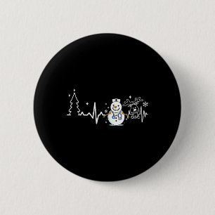 Herzschlag Krankenschwester Schneemann Krankenschw Button