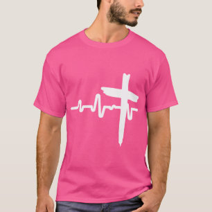 Herzschlag Kreuz Jesus Christus T-Shirt