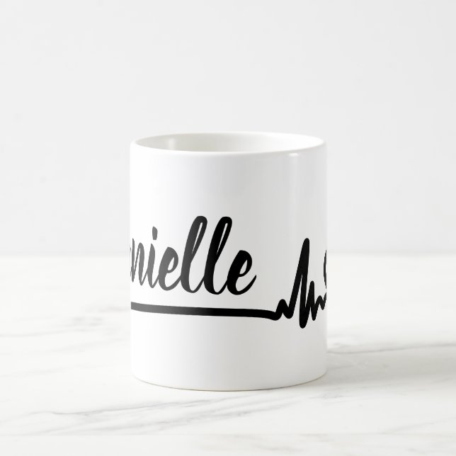 Herzschlag Liebe Personalisierter Individuelle Nam Kaffeetasse (Mittel)