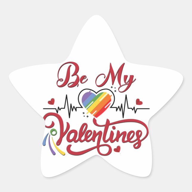 Herzschlag, mein Valentin Stern-Aufkleber (Vorderseite)