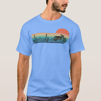 Herzschlag Motorrad Vintager Spaß Motorradfahrer M T-Shirt