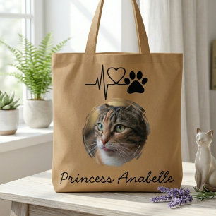 Herzschlag Pfotenabdruck Katzenmutter Muttertag Tasche
