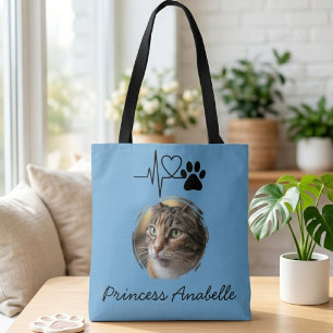 Herzschlag Pfotenabdruck Katzenmutter Muttertag Tasche