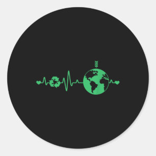 Herzschlag Recycle Earth Day Recycle Liebe Earth Runder Aufkleber