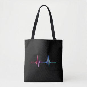 Herzschlag Regenbogen Stolz LGBTQ Verbündeter  Tasche