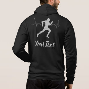 Herzschlag Runner Personalisiert Black Hoodie