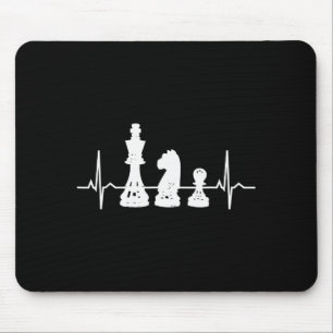 Herzschlag-Schach - König-Springer-Bauer-Schachfig Mousepad
