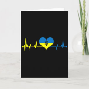 Herzschlag Ukraine-Flagge Ich stehe mit Ukraine Karte