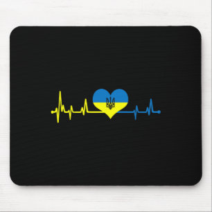 Herzschlag Ukraine-Flagge Ich stehe mit Ukraine  Mousepad