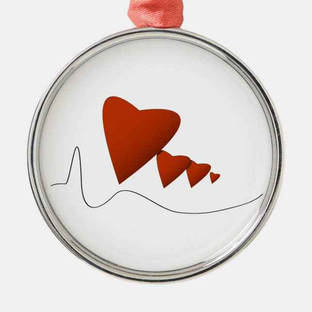 Herzschläge Silbernes Ornament (Vorne)