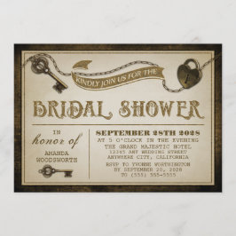 Herzschleuse Skeletton Key Bridal Dusche Einladung