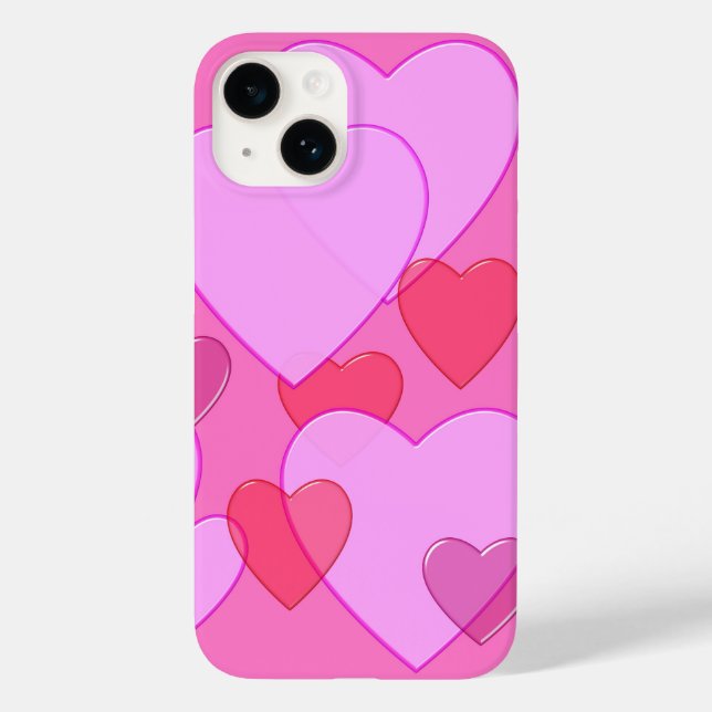 Herzschnupfen Valentine Hintergrund rosa Case-Mate iPhone 14 Hülle (Rückseite)