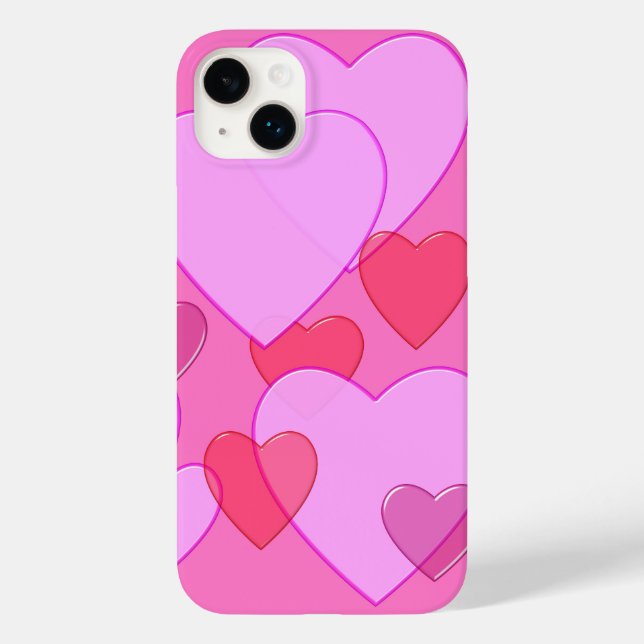 Herzschnupfen Valentine Hintergrund rosa Case-Mate iPhone 14 Plus Hülle (Rückseite)