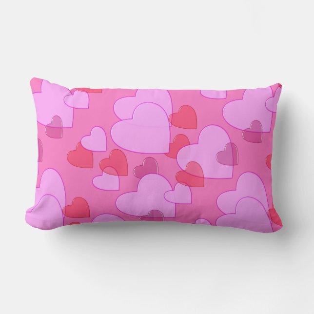 Herzschnupfen Valentine Hintergrund rosa Lendenkissen (Vorderseite)