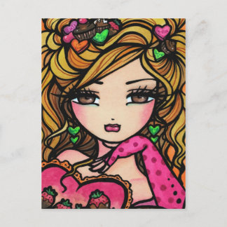 Herzschokolade Candy Mermaid Fantasy Girl del Malc Postkarte