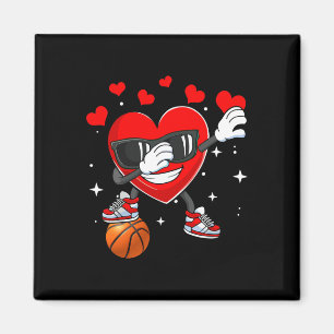 Herzschritttanz mit Basketball Ball Valentines Da Magnet