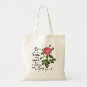 Herzschutz - Vintage Rose, Sprichwörter 4:23 Tragetasche
