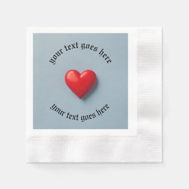 Herzserviette mit eigenen Texten Serviette (Vorderseite)