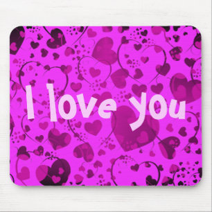 HERZsmuster ART 6 + Ihr Text   rosa Mousepad