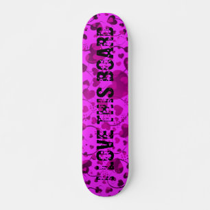 HERZsmuster ART 6 + Ihr Text rosa Skateboard