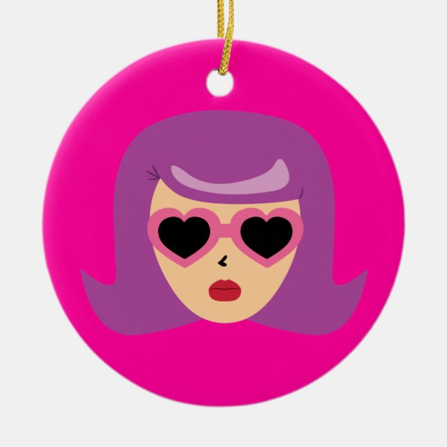 Herzsonnenbrille Keramik Ornament (Vorne)