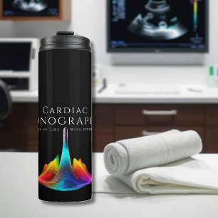Herzsonographin - farbenfrohe Ultraschallwellen Thermosbecher