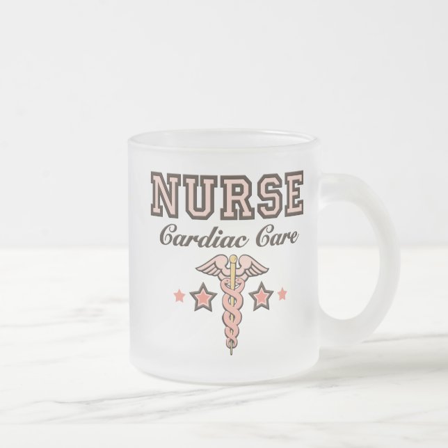 Herzsorgfalt-Krankenschwestercaduceus-mattierte Mattglastasse (Rechts)