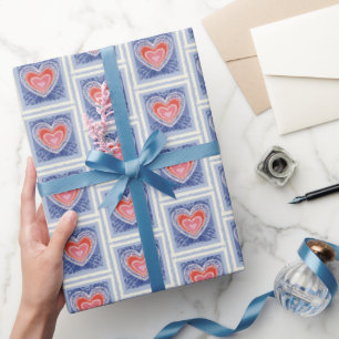 Herzstempel Geschenkpapier