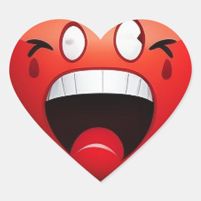 Herzsticker erschreckten Emoji Herz-Aufkleber (Vorderseite)