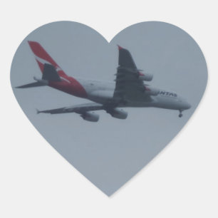 Herzsticker für Landungsflugzeuge Herz-Aufkleber