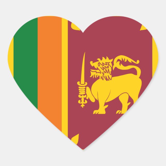 Herzsticker für Sri Lanka Herz-Aufkleber (Vorderseite)