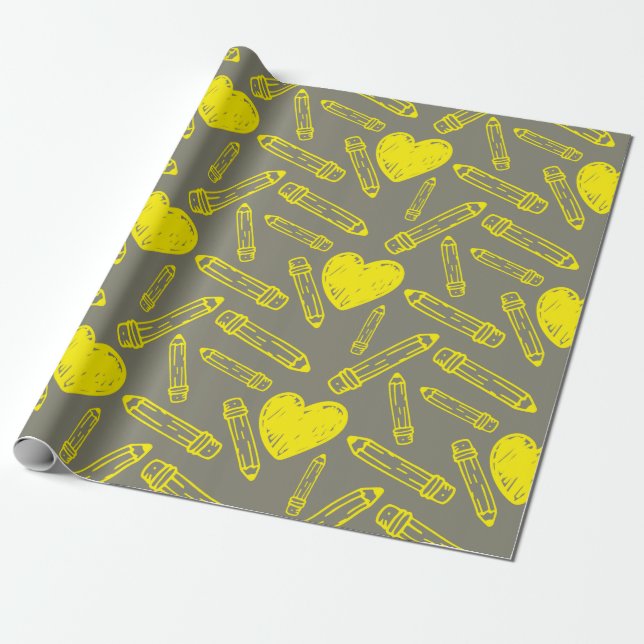 Herzstiftschule: Nahtloses Wrapping Paper Geschenkpapier (Ungerollt)