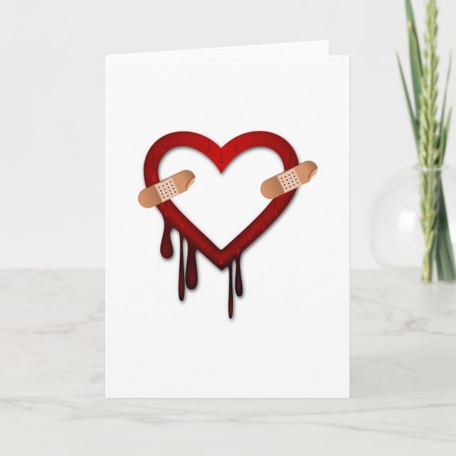 Herzstillstand gegen Valentinstag Feiertagskarte (Vorderseite)