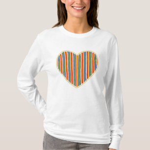 Herzstreifen Langschläfer T - Shirt