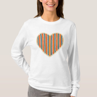Herzstreifen Langschläfer T - Shirt