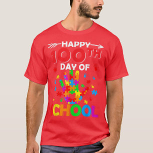 Herzstück 100. Schullehrer Autismus Bewusstsein T-Shirt