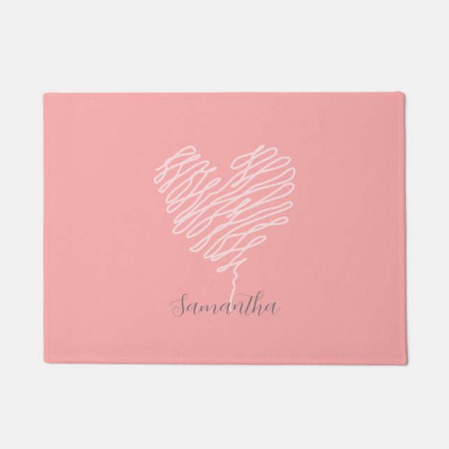 Herzstück Art Moderne, Minimalistische Rosa Türmat Fußmatte (Vorderseite)