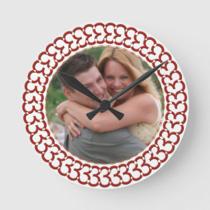 Herzstück der Liebe - Foto-Rahmen Runde Wanduhr