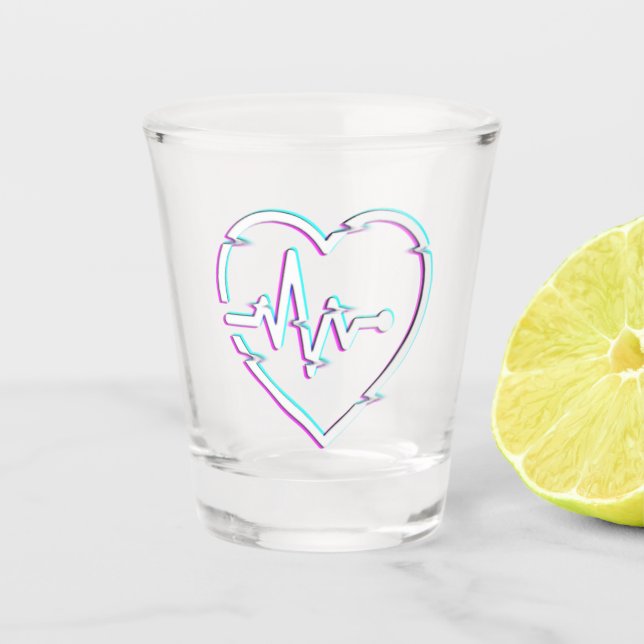 Herzstück Karo Shotglas Schnapsglas (Vorderseite)