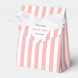 Herzstück Peach White Stripes Gastgeschenk Hochzei Geschenkschachtel