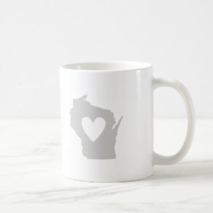 Herzstück Wisconsin Staat Silhouette Kaffeetasse