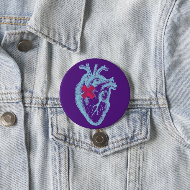 Herztasten Blau/Lila Button (Beispiel)